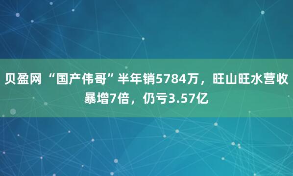 贝盈网 “国产伟哥”半年销5784万，旺山旺水营收暴增7倍，仍亏3.57亿
